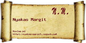 Nyakas Margit névjegykártya